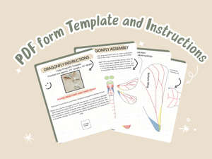 Dragonfly Pottery Template for Slab Building/ 3 Sizes/ Instant PDF Download