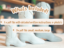 Load image into Gallery viewer, PDF Pottery Template - Cowgirl Boot - Slab Building Pattern - Pottery Tutorial
