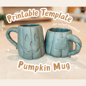 Pottery Templates | Slab Building | Pumpkin Mug | 2 Sizes | Instant PDF Download | Printable