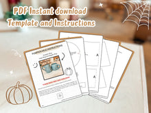 Load image into Gallery viewer, Pumpkin Mug Pottery Template for Slab Building/ 3 Sizes/ Instant PDF Download
