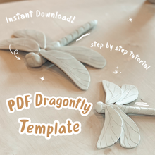 Load image into Gallery viewer, Dragonfly Pottery Template for Slab Building/ 3 Sizes/ Instant PDF Download
