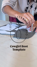 Load and play video in Gallery viewer, PDF Pottery Template - Cowgirl Boot - Slab Building Pattern - Pottery Tutorial
